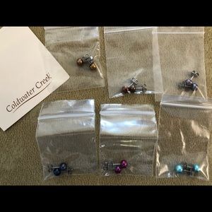 Coldwater Creek stainless steel post earrings, new, never worn (now 9 pair)!
